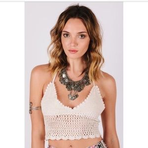 Raga crochet tie halter crop top